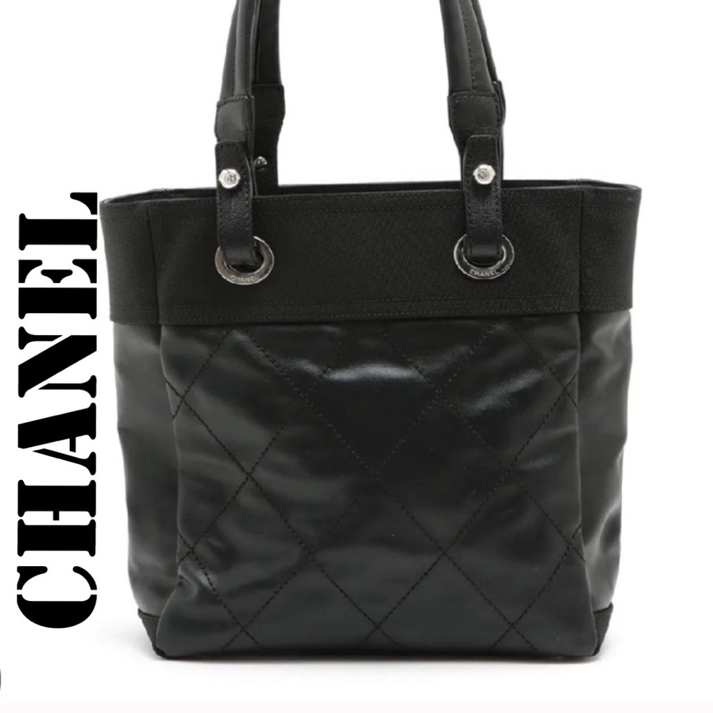 CHANEL PARIS BARRITZ MEDIUM BLACK TOTE - Picture 4 of 14